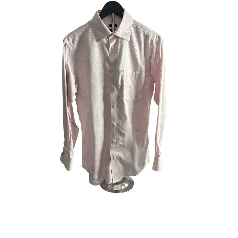Y2K Jos. A. Bank Reserve Men's Pink Egyptian Cotton Long Sleeve Dress Shirt 15.5
